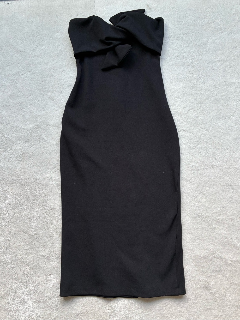 Topshop Black Strapless Bow-Detail Midi Dress